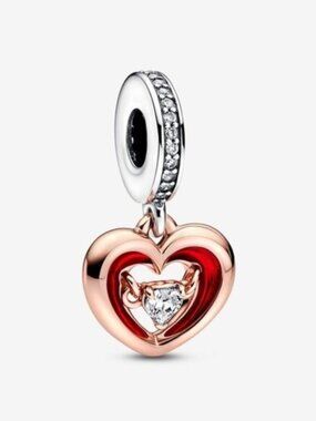 Pandora Two-tone Radiant Heart Dangle Charm